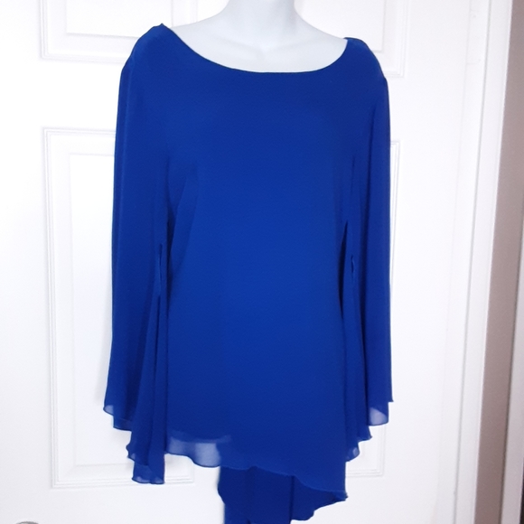 NWD Tops - [1X] NWD Royal Blue Asymmetrical Blouse BRAND NEW